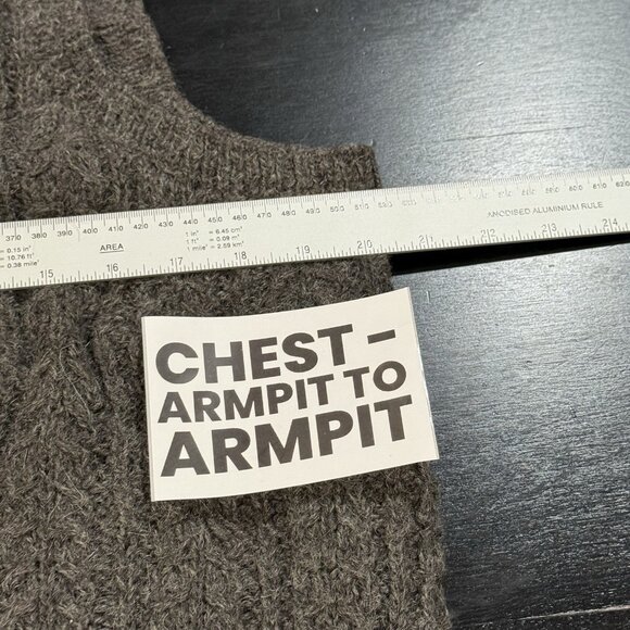 Vintage Pavo Real 100% Alpaca Wool Gray Womens Cardigan Sweater Vest Size Large - Picture 7 of 8